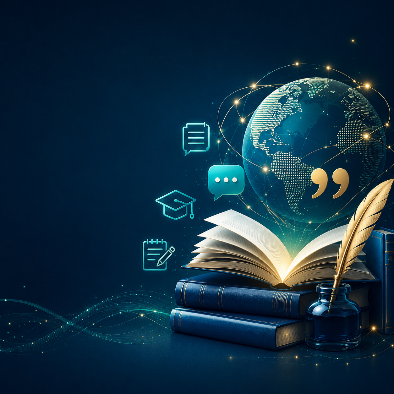 Young professional presenting confidently in English